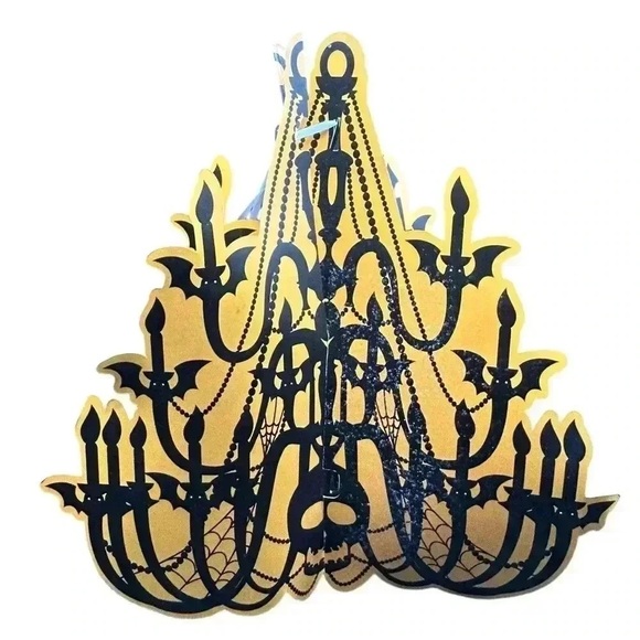 Vintage Halloween Skull Candelabra Cardboard Hanging Decor Spooky Cutout - Picture 8 of 8